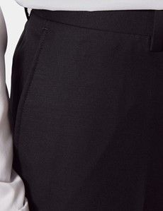 Slim Fit Black Twill Suit Trousers
