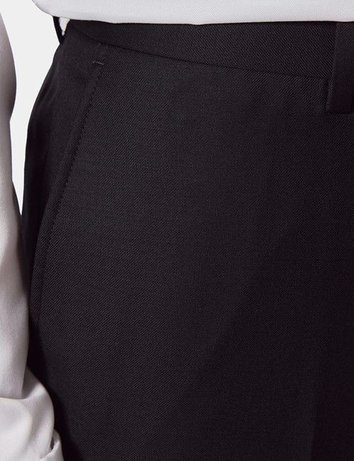 Slim Fit Black Twill Suit Pants-preview