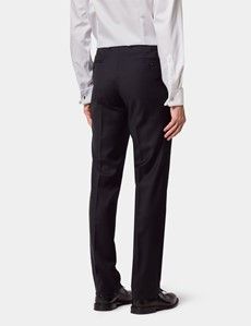 Slim Fit Black Twill Suit Trousers