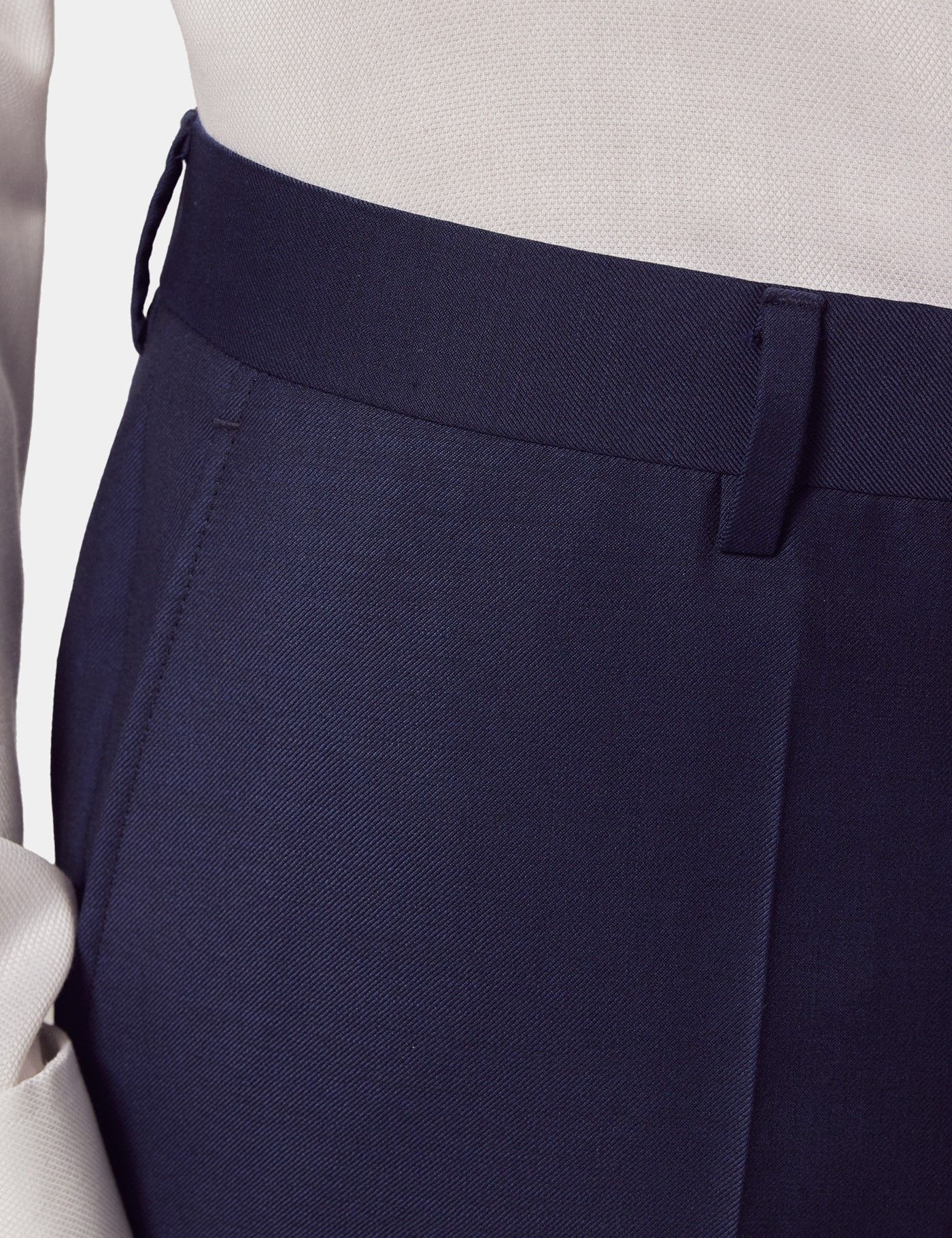 Slim Fit Dark Blue Twill Suit Pants-preview