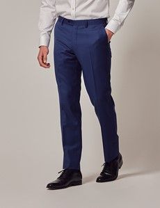 Royal Blue Twill Slim Suit Pants-preview1