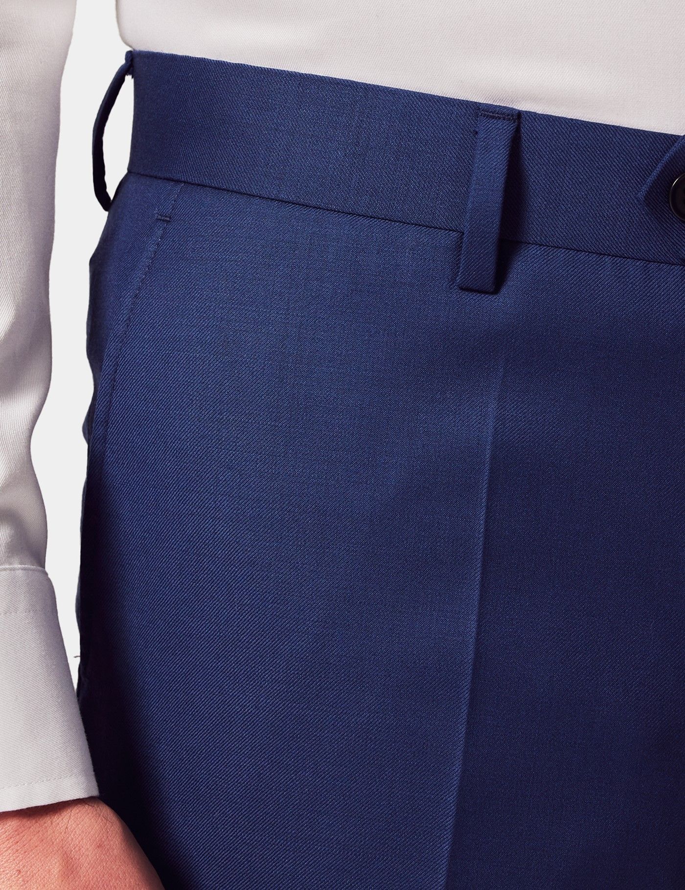 Slim Fit Royal Blue Twill Suit Pants-preview