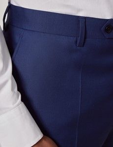 Slim Fit Royal Blue Twill Suit Pants-preview1