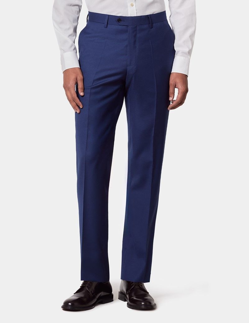 Slim Fit Royal Blue Twill Suit Pants