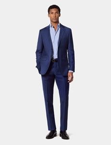 Slim Fit Royal Blue Twill Suit Pants-preview3