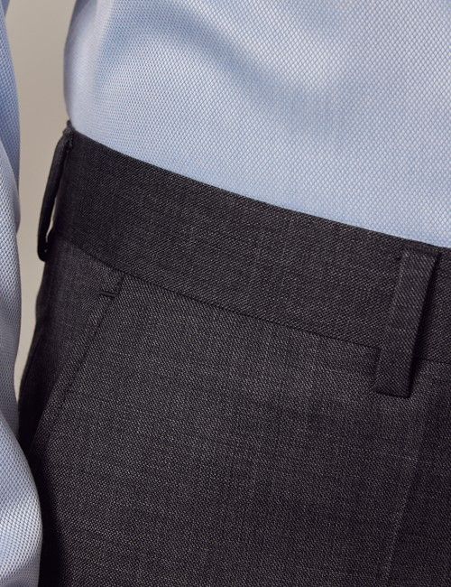 Charcoal Twill Wool Slim Fit Suit Trousers-preview