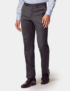 Slim Fit Charcoal Twill Suit Pants
