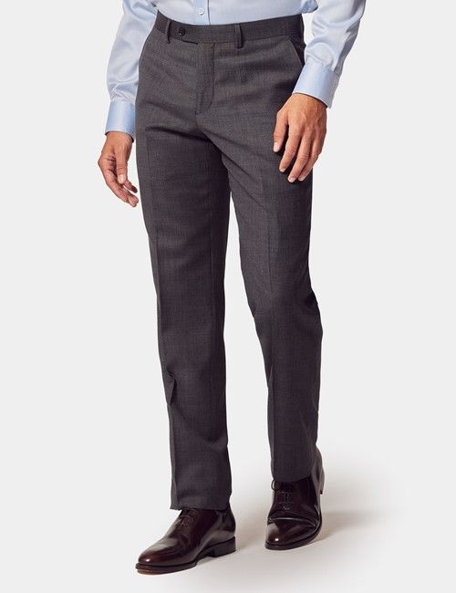 Slim Fit Charcoal Twill Suit Pants
