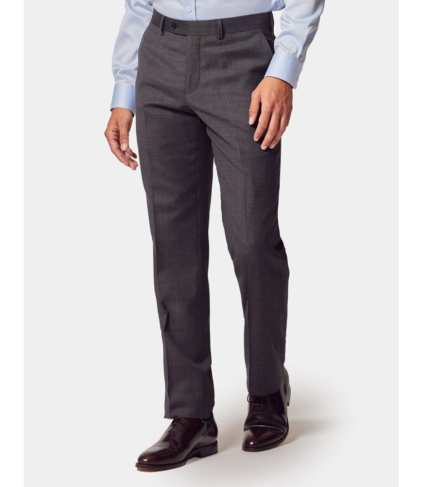 Men's Charcoal Twill Slim Fit Suit Pants