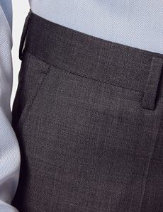 Slim Fit Charcoal Twill Suit Pants-preview1