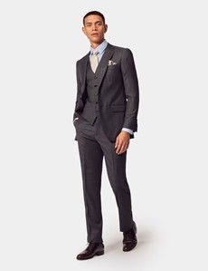 Slim Fit Charcoal Twill Suit Pants-preview3
