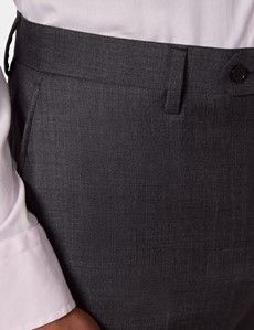 Slim Fit Charcoal Twill Suit Pants-preview1