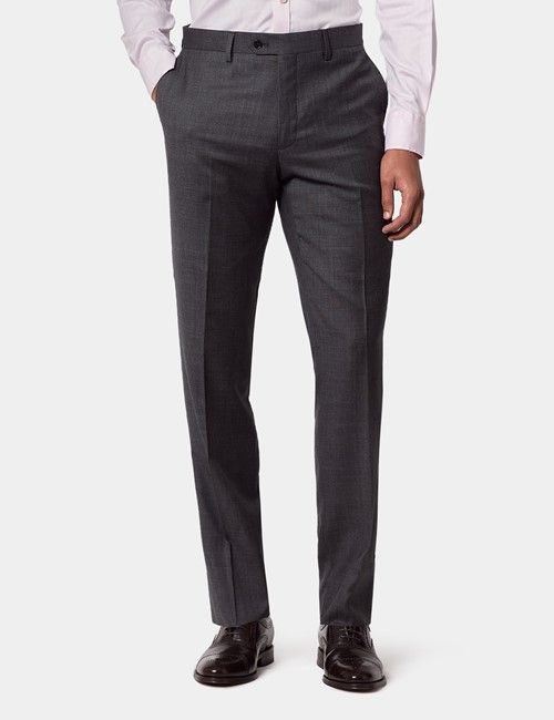 Slim Fit Charcoal Twill Suit Pants