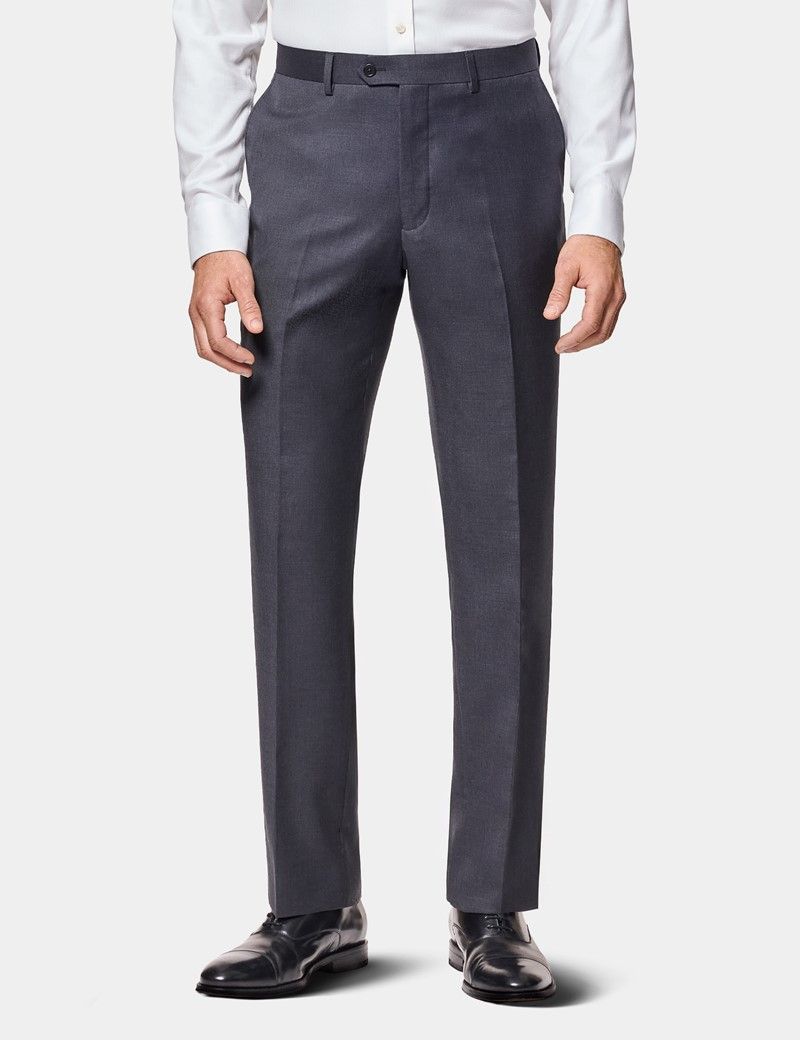 Slim Fit Charcoal Twill Suit Trousers
