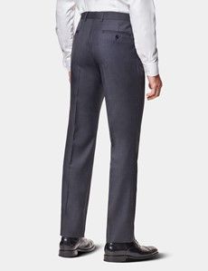 Slim Fit Charcoal Twill Suit Trousers