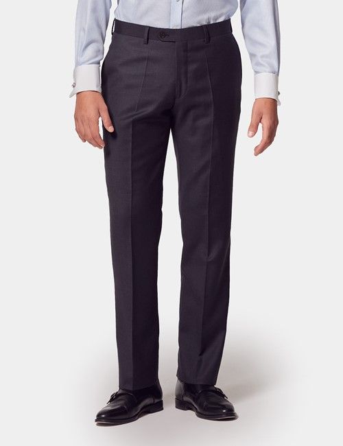 Slim Fit Dark Charcoal Twill Suit Pants
