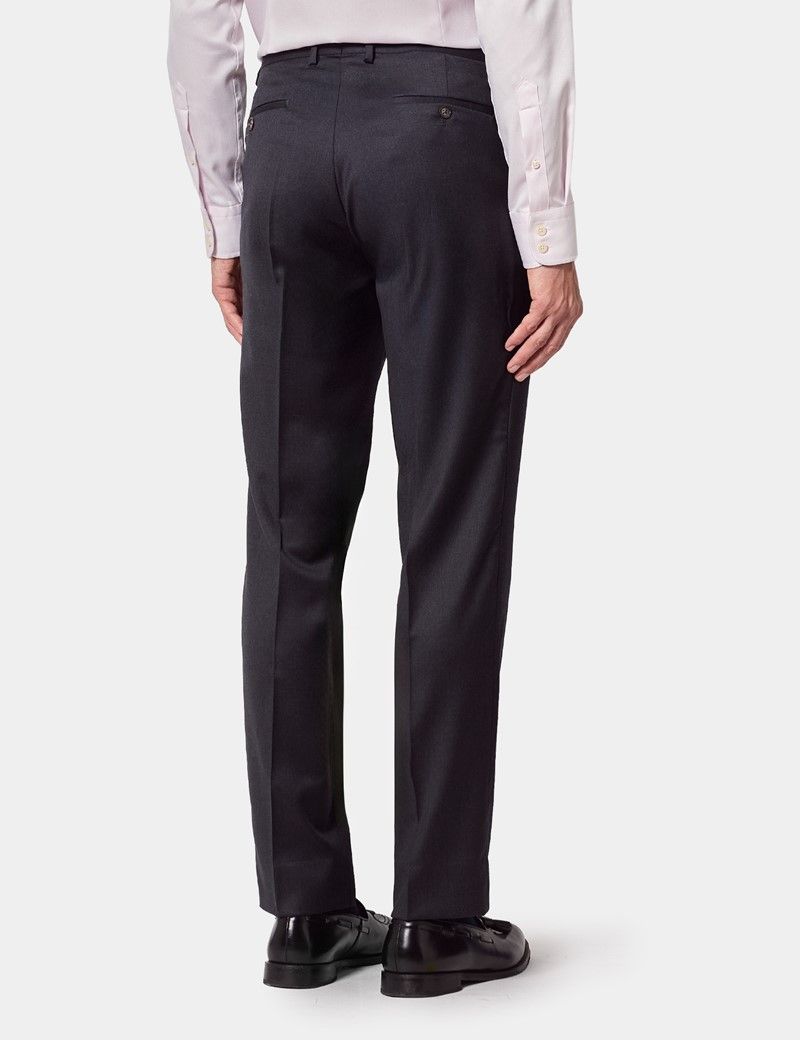 Slim Fit Dark Charcoal Twill Suit Trousers thumbnail 4