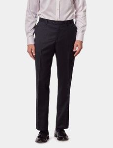 Slim Fit Dark Charcoal Twill Suit Trousers