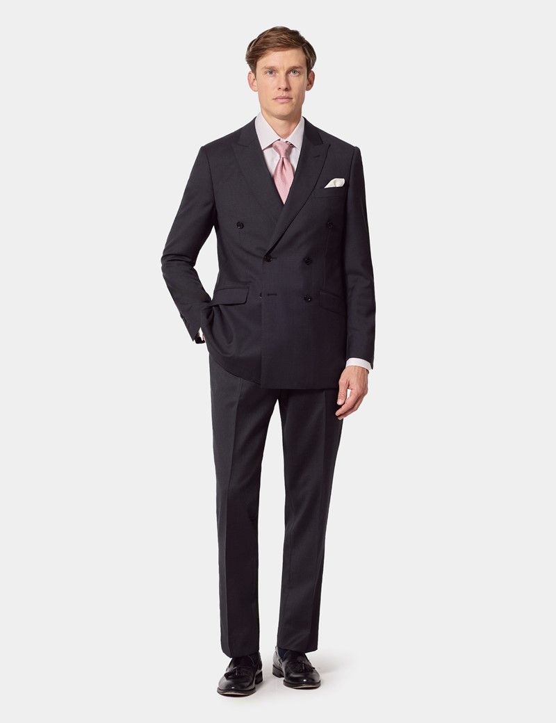 Slim Fit Dark Charcoal Twill Suit Trousers thumbnail 5