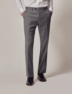 Mid Grey Twill Slim Suit Pants