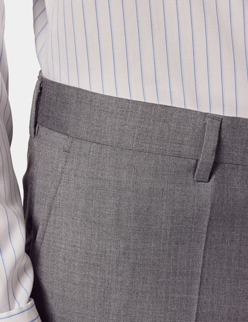 Slim Fit Mid Grey Twill Suit Pants-preview