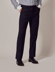 Navy Twill Slim Suit Pants