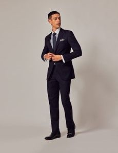 Navy Twill Slim Suit Pants-preview3