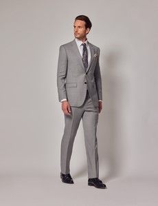 Light Grey Twill Slim Suit Pants-preview3