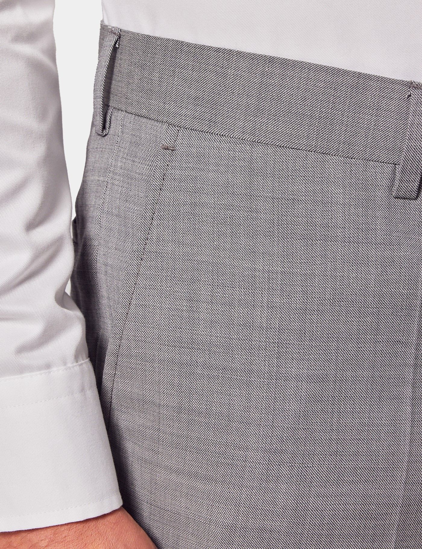 Slim Fit Light Grey Twill Suit Pants-preview