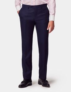 Slim Fit Navy Textured Weave Suit Trousers