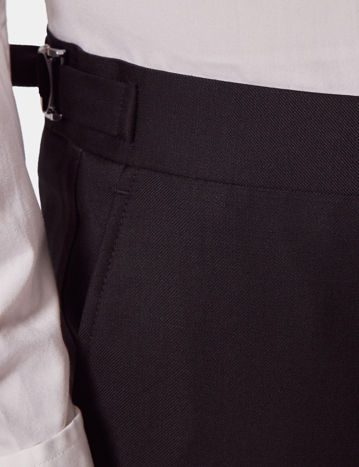 Slim Fit Black Dinner Suit Pants with Side Adjusters-preview