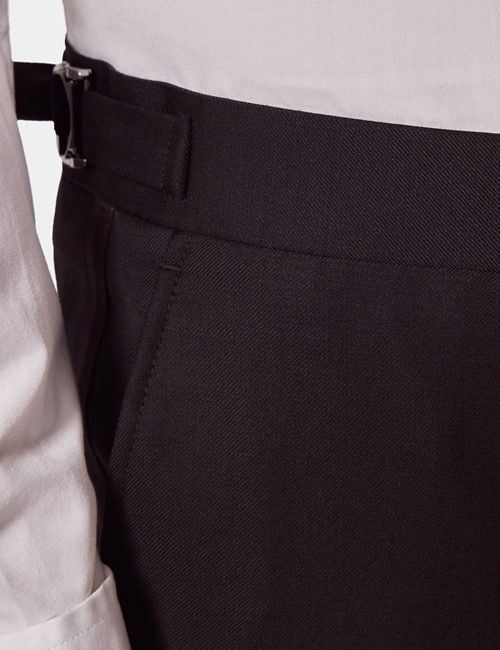 Black Slim Dinner Suit Pants With Side Adjusters-preview