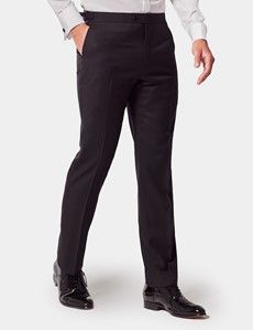 Black Slim Dinner Suit Pants With Side Adjusters