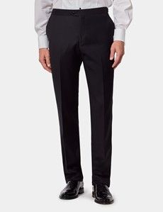 Slim Fit Black Dinner Suit Pants with Side Adjusters