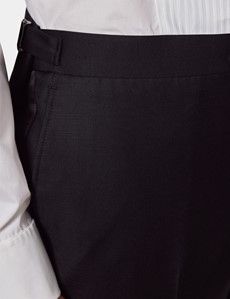 Slim Fit Black Dinner Suit Pants with Side Adjusters-preview1