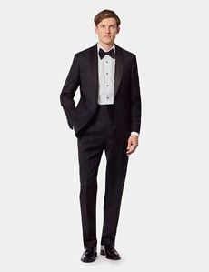 Slim Fit Black Dinner Suit Pants with Side Adjusters-preview3