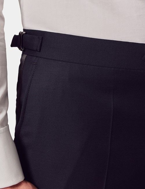 Slim Fit Navy Dinner Suit Pants with Side Adjusters-preview