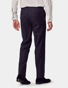 Slim Fit Navy Dinner Suit Pants with Side Adjusters-preview2