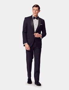 Slim Fit Navy Dinner Suit Pants with Side Adjusters-preview3