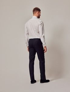 Black Slim Dinner Suit Pants With Belt Loops-preview4