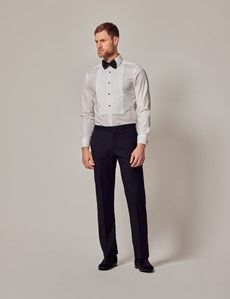 Black Slim Dinner Suit Pants With Belt Loops
