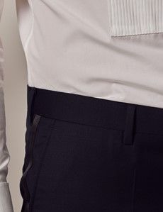 Black Slim Dinner Suit Pants With Belt Loops-preview2