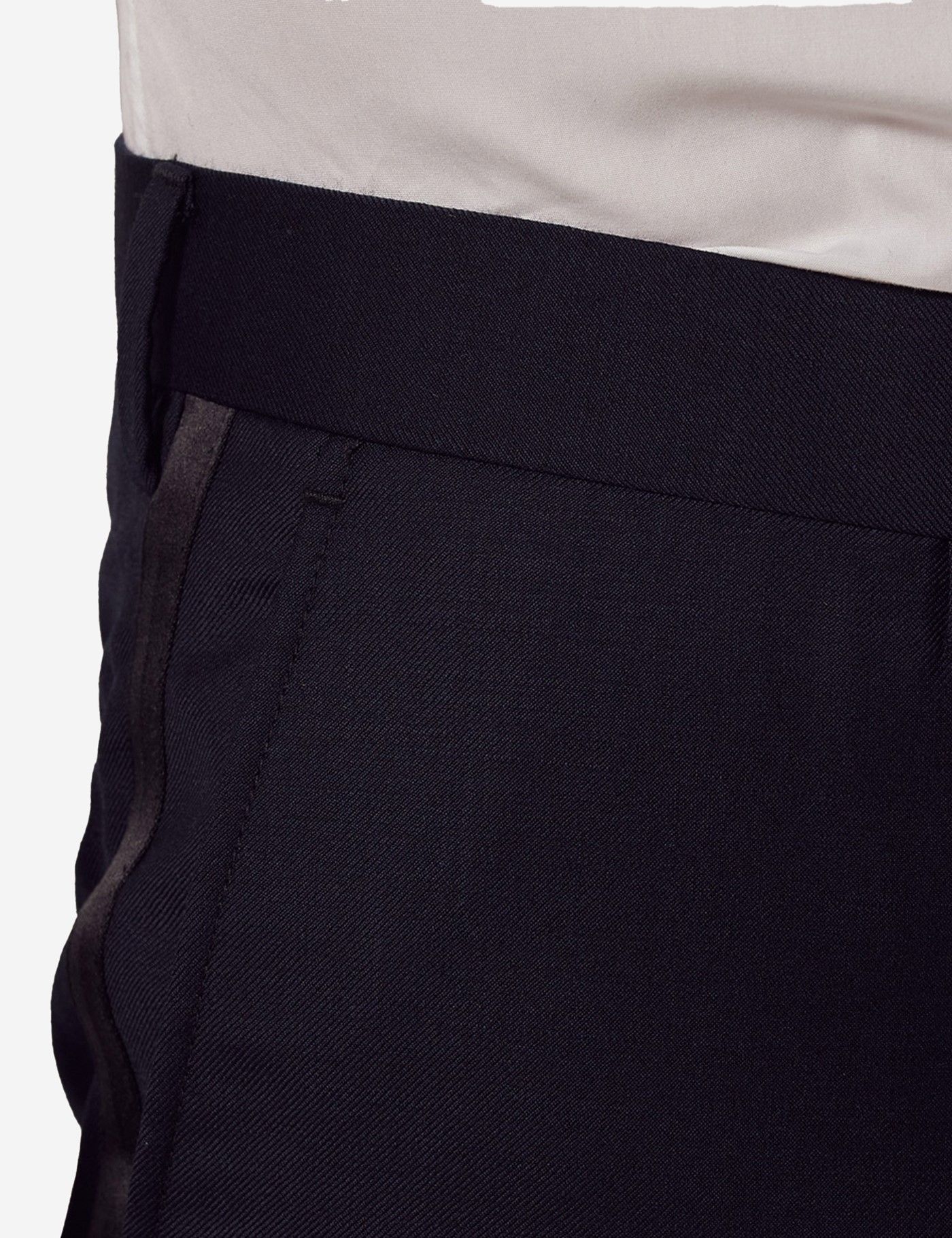 Slim Fit Black Dinner Suit Pants with Belt Loops-preview