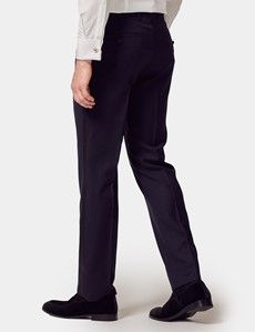 Slim Fit Black Dinner Suit Pants with Belt Loops-preview2