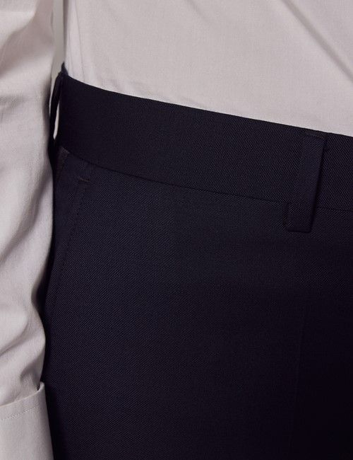 Navy Slim Dinner Suit Pants With Belt Loops-preview