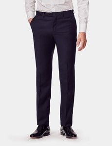 Slim Fit Navy Dinner Suit Pants with Belt Loops