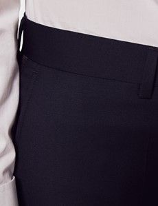 Slim Fit Navy Dinner Suit Pants with Belt Loops-preview1