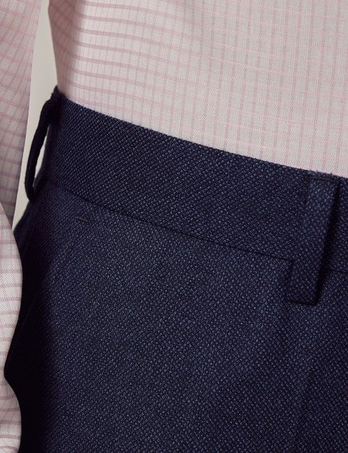 Dark Blue Birdseye Semi Plain Slim Suit Pants-preview