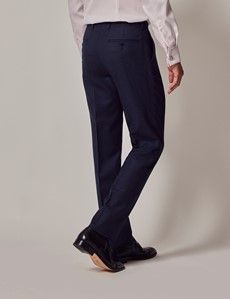 Dark Blue Birdseye Semi Plain Slim Suit Pants-preview2