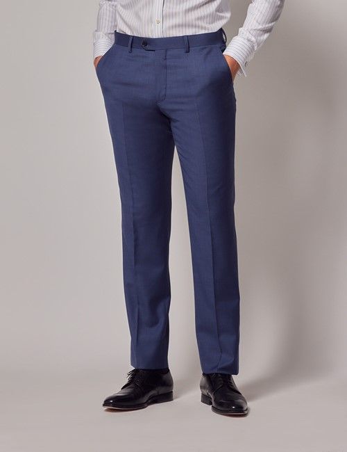 Mid Blue Sharkskin Slim Suit Pants